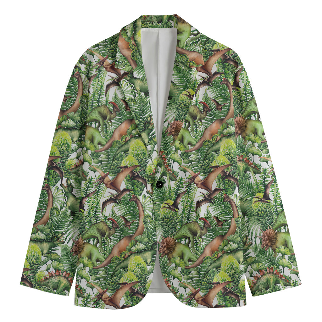 Dinosaur And Prehistoric Plants Print Men's Blazer