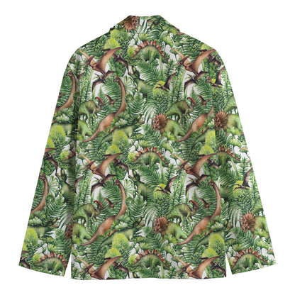 Dinosaur And Prehistoric Plants Print Men's Blazer