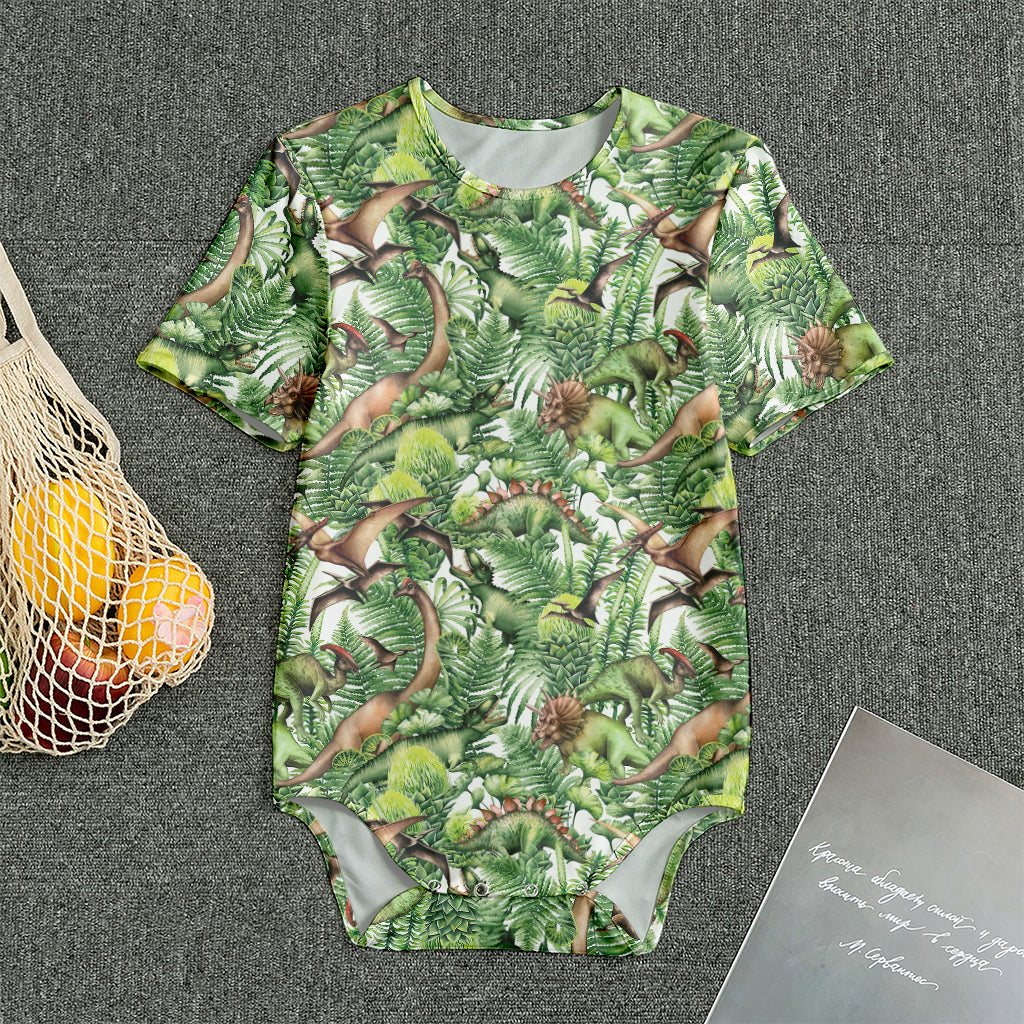 Dinosaur And Prehistoric Plants Print Men's Bodysuit