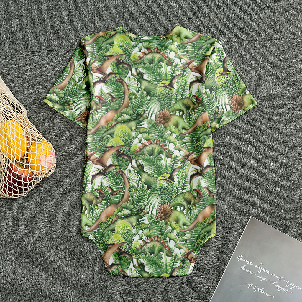 Dinosaur And Prehistoric Plants Print Men's Bodysuit