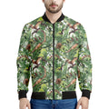 Dinosaur And Prehistoric Plants Print Men's Bomber Jacket