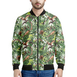 Dinosaur And Prehistoric Plants Print Men's Bomber Jacket