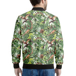 Dinosaur And Prehistoric Plants Print Men's Bomber Jacket