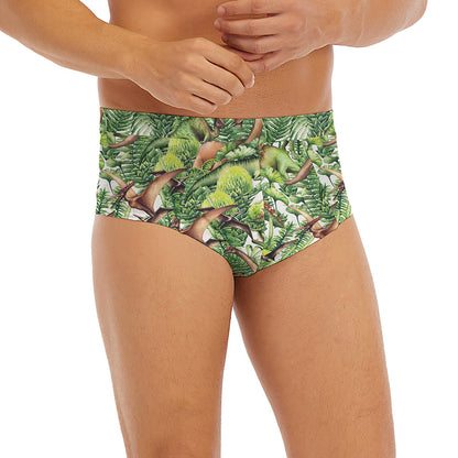 Dinosaur And Prehistoric Plants Print Men's Briefs