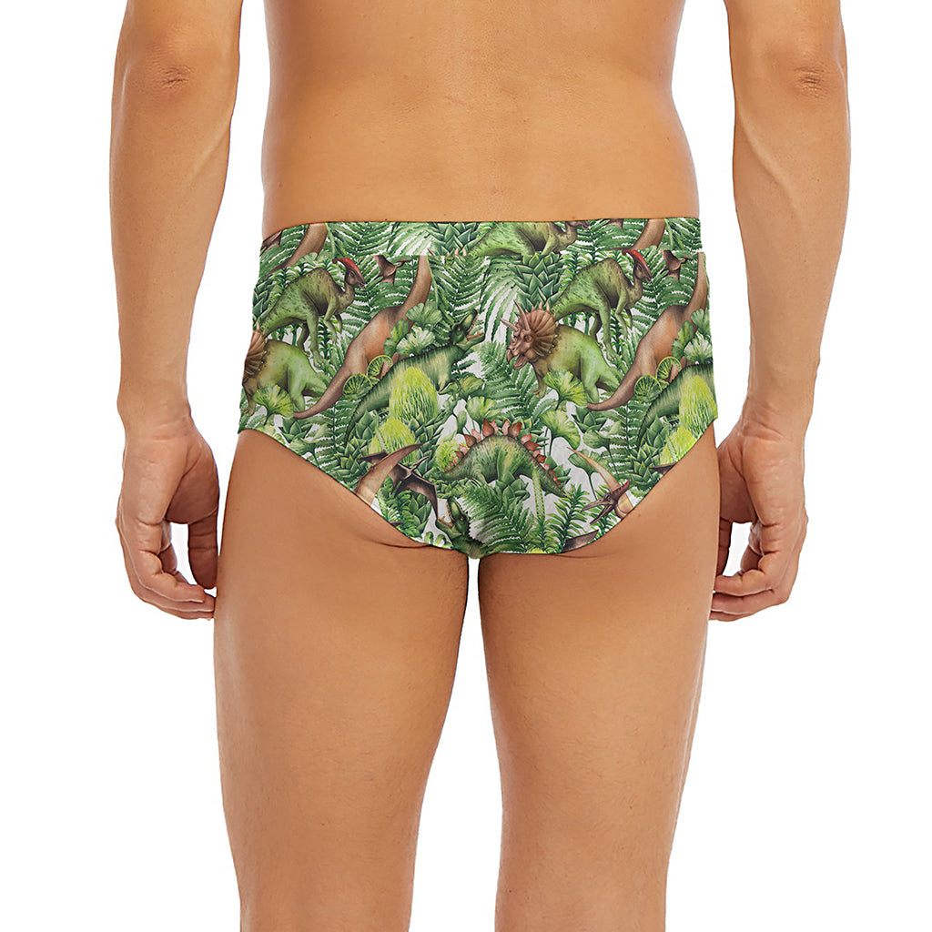 Dinosaur And Prehistoric Plants Print Men's Briefs