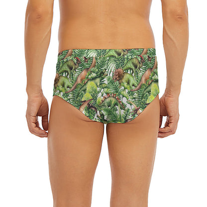 Dinosaur And Prehistoric Plants Print Men's Briefs