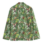 Dinosaur And Prehistoric Plants Print Men's Cotton Blazer