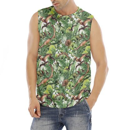 Dinosaur And Prehistoric Plants Print Men's Fitness Tank Top