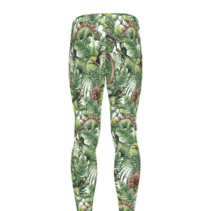 Dinosaur And Prehistoric Plants Print Men's leggings