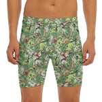 Dinosaur And Prehistoric Plants Print Men's Long Boxer Briefs