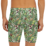 Dinosaur And Prehistoric Plants Print Men's Long Boxer Briefs