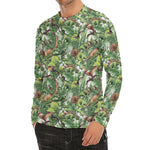 Dinosaur And Prehistoric Plants Print Men's Long Sleeve Rash Guard
