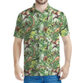 Dinosaur And Prehistoric Plants Print Men's Polo Shirt