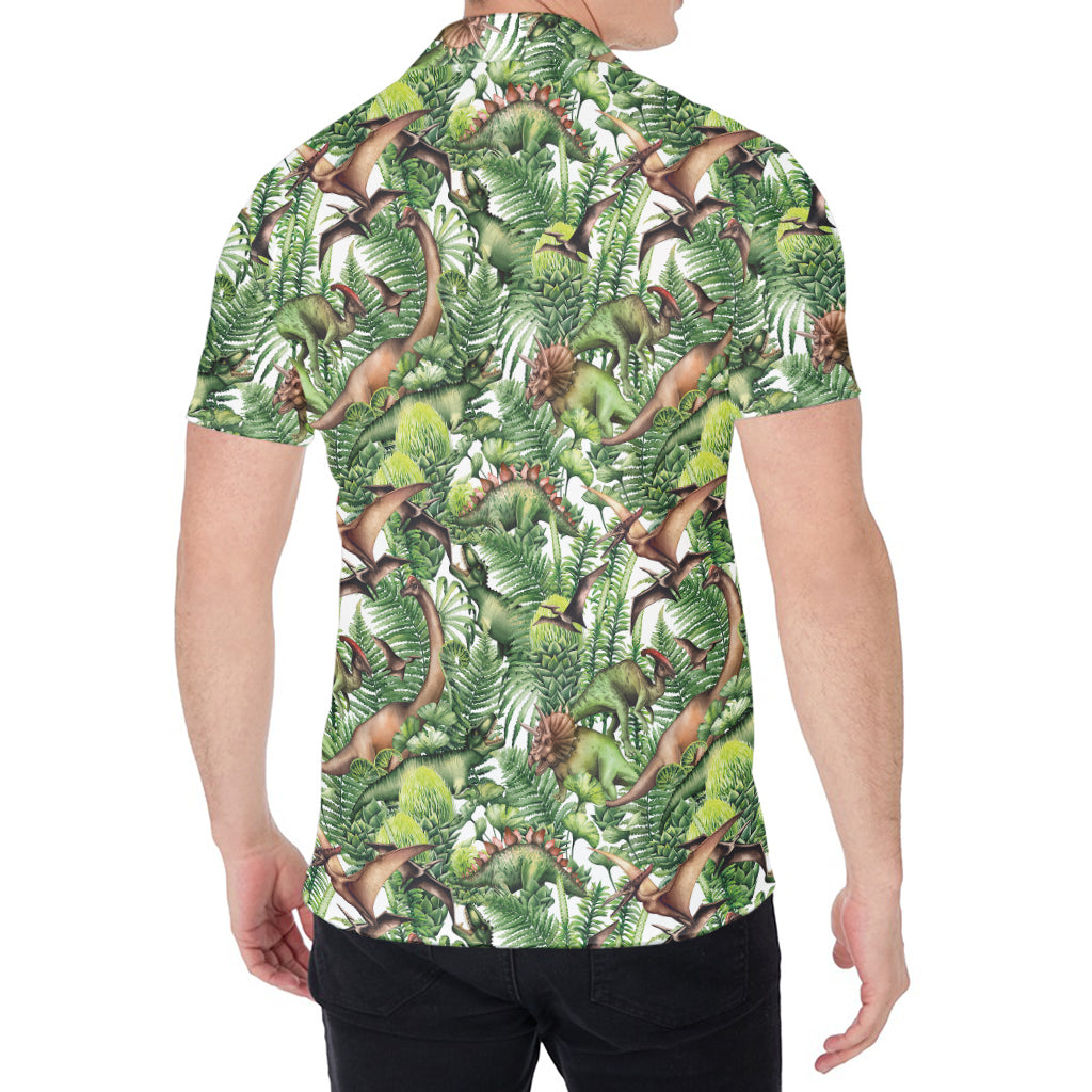 Dinosaur And Prehistoric Plants Print Men's Shirt