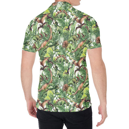 Dinosaur And Prehistoric Plants Print Men's Shirt