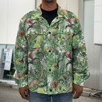 Dinosaur And Prehistoric Plants Print Men's Shirt Jacket