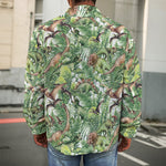 Dinosaur And Prehistoric Plants Print Men's Shirt Jacket