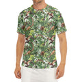 Dinosaur And Prehistoric Plants Print Men's Short Sleeve Rash Guard