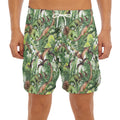 Dinosaur And Prehistoric Plants Print Men's Split Running Shorts