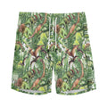 Dinosaur And Prehistoric Plants Print Men's Athletic Shorts