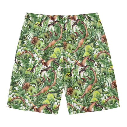 Dinosaur And Prehistoric Plants Print Men's Swim Trunks