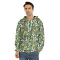 Dinosaur And Prehistoric Plants Print Men's Velvet Pullover Hoodie
