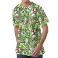 Dinosaur And Prehistoric Plants Print Men's Velvet T-Shirt