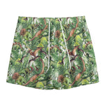 Dinosaur And Prehistoric Plants Print Mesh Shorts