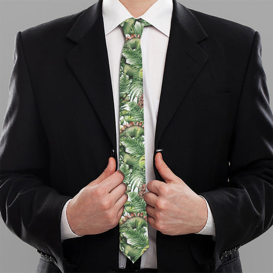 Dinosaur And Prehistoric Plants Print Necktie
