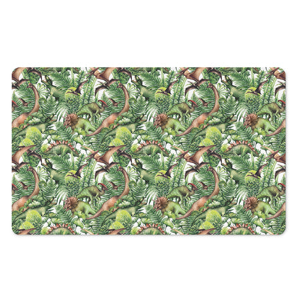 Dinosaur And Prehistoric Plants Print Polyester Doormat