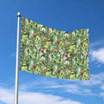 Dinosaur And Prehistoric Plants Print Polyester Flag