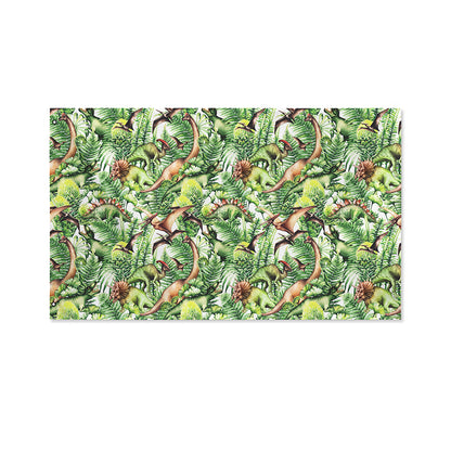 Dinosaur And Prehistoric Plants Print Polyester Flag