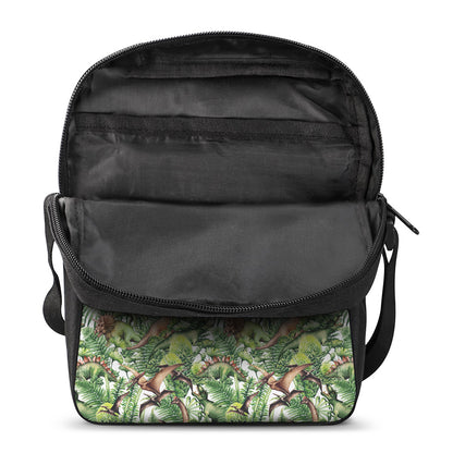 Dinosaur And Prehistoric Plants Print Rectangular Crossbody Bag