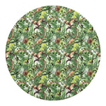 Dinosaur And Prehistoric Plants Print Round Blanket