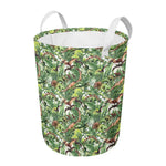 Dinosaur And Prehistoric Plants Print Round Laundry Basket