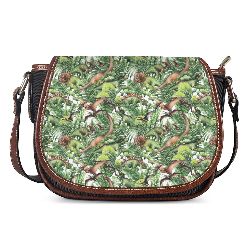 Dinosaur And Prehistoric Plants Print Saddle Bag