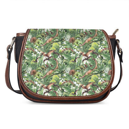 Dinosaur And Prehistoric Plants Print Saddle Bag
