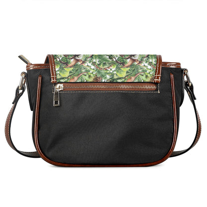 Dinosaur And Prehistoric Plants Print Saddle Bag