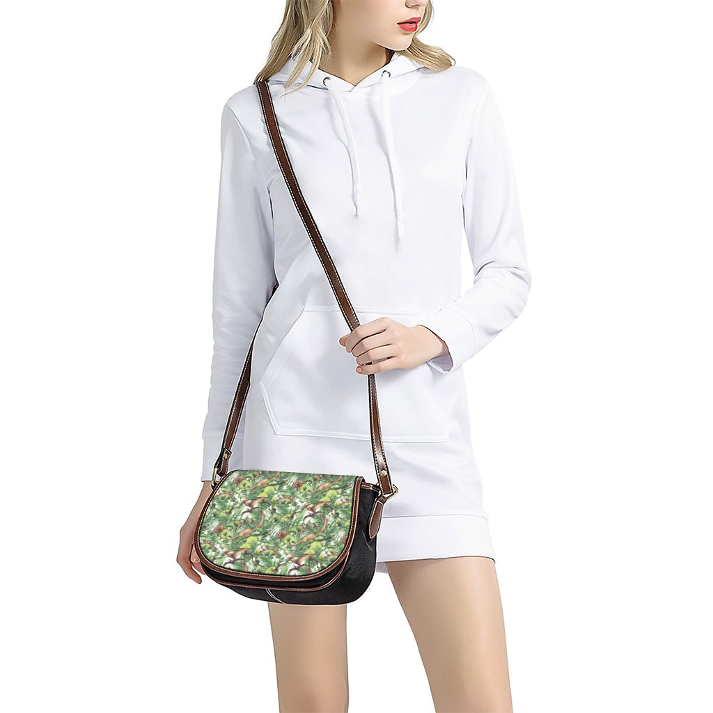 Dinosaur And Prehistoric Plants Print Saddle Bag