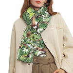 Dinosaur And Prehistoric Plants Print Scarf