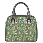 Dinosaur And Prehistoric Plants Print Shoulder Handbag