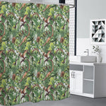 Dinosaur And Prehistoric Plants Print Shower Curtain