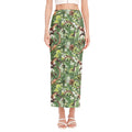Dinosaur And Prehistoric Plants Print Side Slit Maxi Skirt