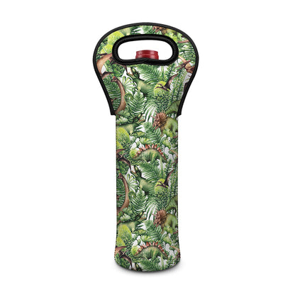Dinosaur And Prehistoric Plants Print Single Neoprene Wine Tote