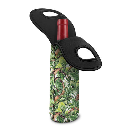 Dinosaur And Prehistoric Plants Print Single Neoprene Wine Tote