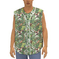 Dinosaur And Prehistoric Plants Print Sleeveless Baseball Jersey