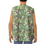 Dinosaur And Prehistoric Plants Print Sleeveless Baseball Jersey