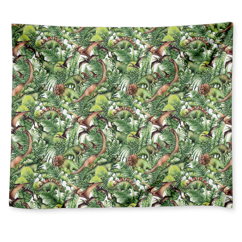 Dinosaur And Prehistoric Plants Print Tapestry