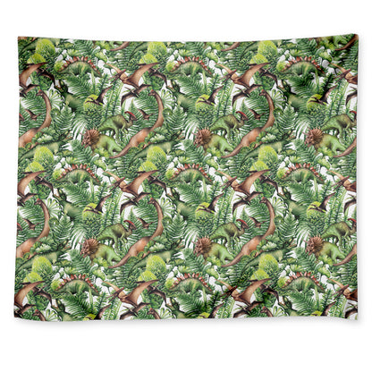 Dinosaur And Prehistoric Plants Print Tapestry