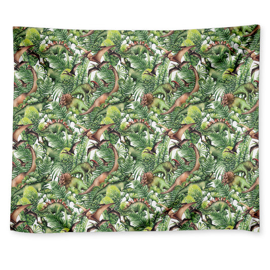 Dinosaur And Prehistoric Plants Print Tapestry